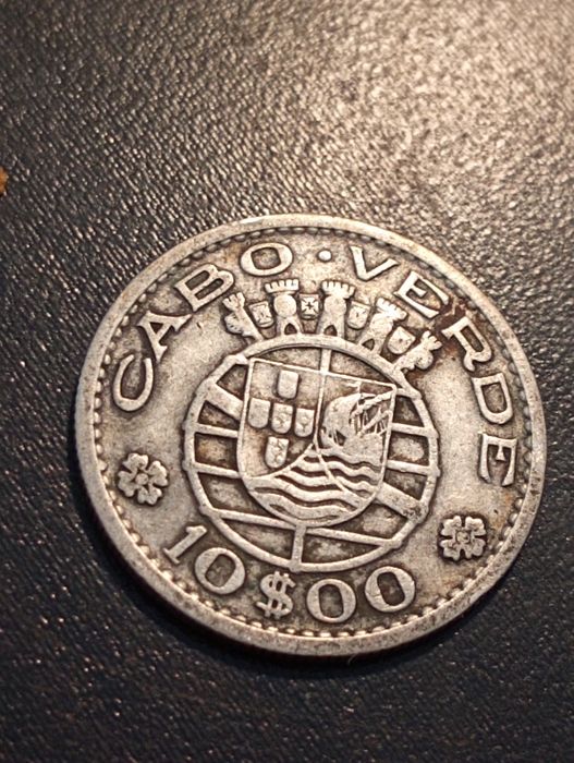 10 escudos - Cabo Verde 1953 - PRATA - Bela