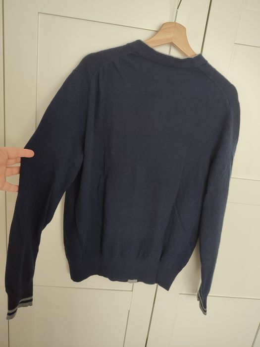 S Banana Republic granatowy sweter rozpinany, extra fine merino