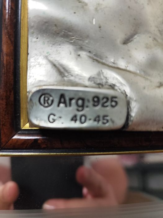 Quadro espetacular em prata maciça 925 Italiana.