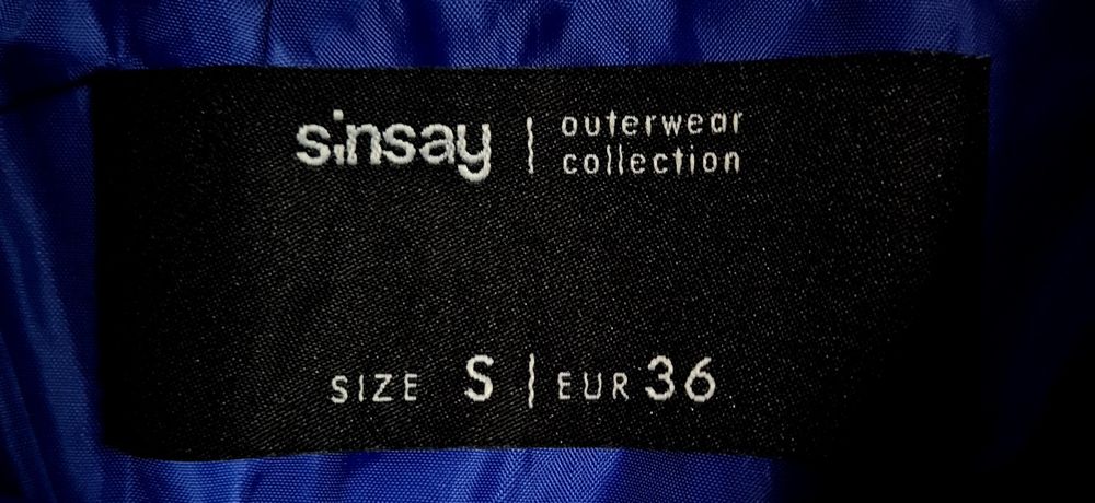 Sinsay niebieska kurtka zimowa