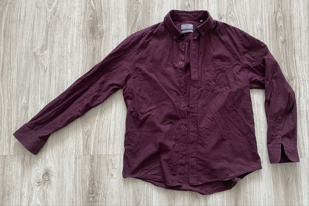 Bordowa flanelowa koszula Mark&Spencer m bawełna