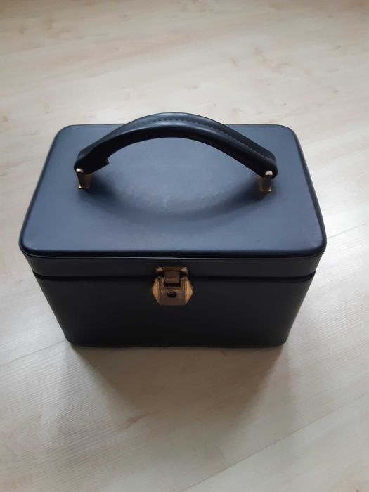 Kuferek, retro, granatowy