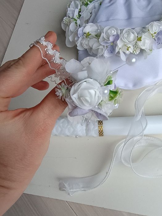 Wianek komunijny biały