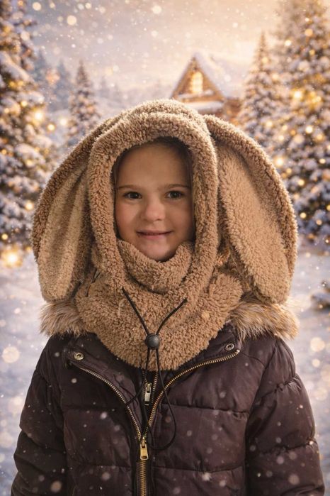 Czapka/Kominiarka z uszami królika