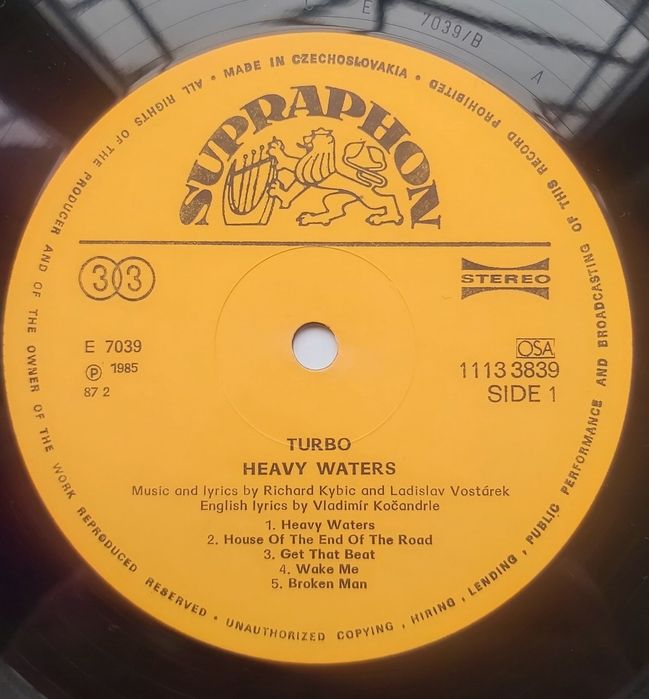 Вініл Turbo - Heave Waters (1985),  Хард-рок