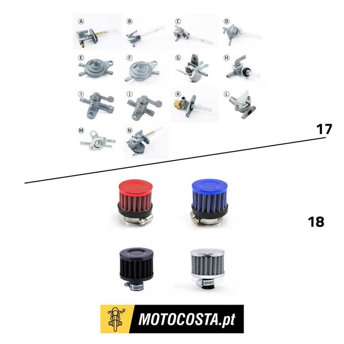 Filtros e Sistemas Combustível - Ar, Óleo e Válvulas - MOTOCOSTA