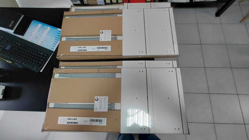 Conjuntos de 4 módulos de 2 gavetas Ikea branco, 33x33 cm