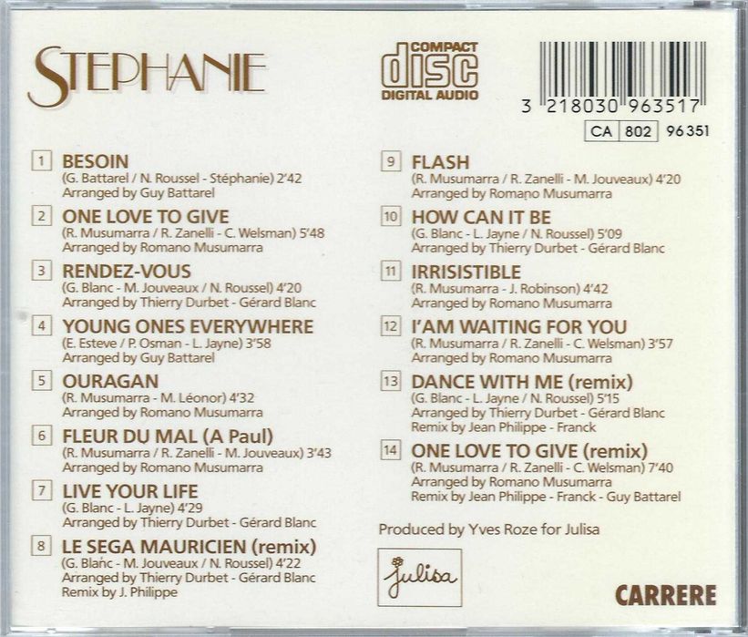 CD Stephanie - Besoin (1986) (Carrere)