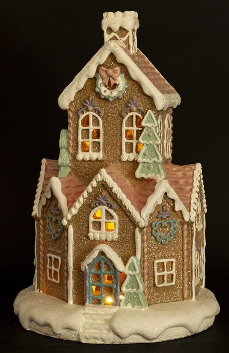 Świąteczny Domek Chatka Gingerbread z Oświetleniem Led – 32cm