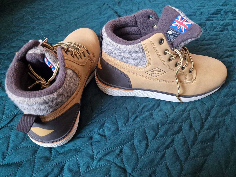 NOWE Buty męskie LEE COOPER, trapery, zimowe, rozm. 42, musztardowe