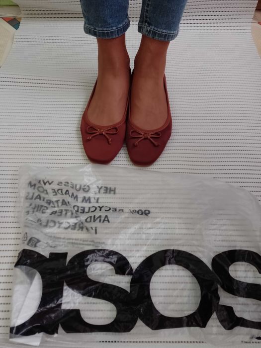 (40) ASOS/ Brązowe baleriny biznesowe z Londynu, NOWE