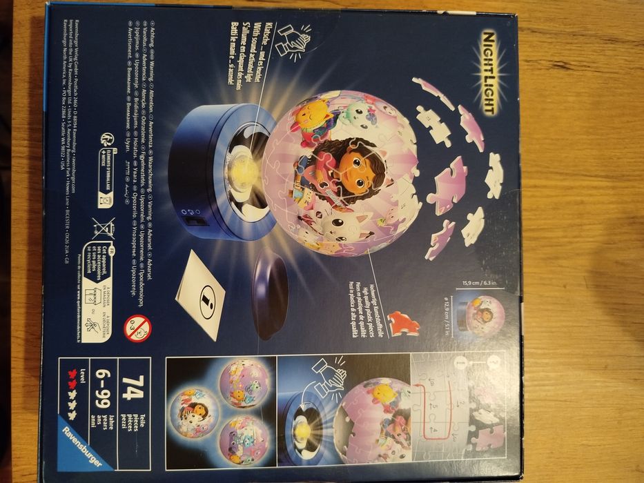 Lampka nocna Puzzle Koci domek Gabi