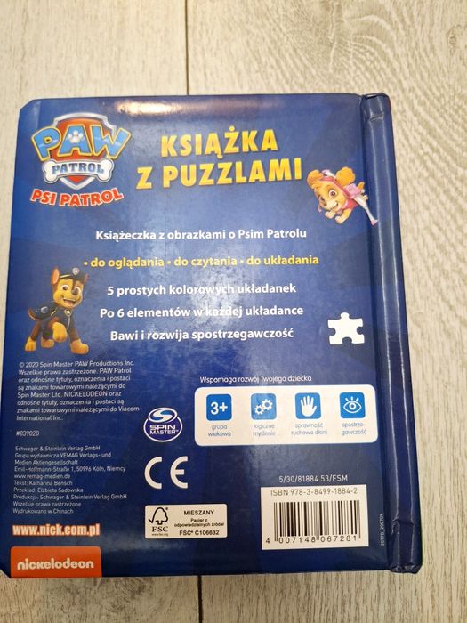 Książeczka z puzzlami Psi Patrol używana