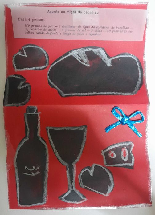 Cartão postal pintado a mão com Natureza morta