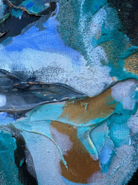 ,,Atol" Obraz strukturalny akrylowy ręcznie malowany 30 x 40 cm