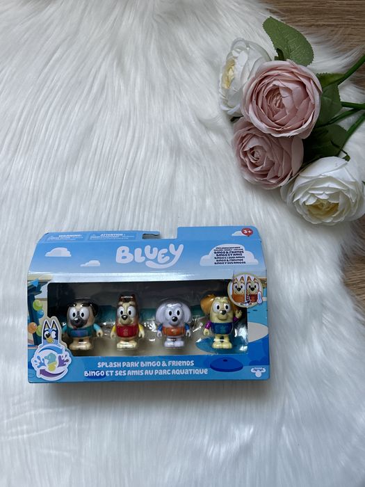 Bluey, Park Wodny, zestaw figurek, 4 szt. Nowe
