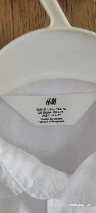 Koszula biała h&m 122