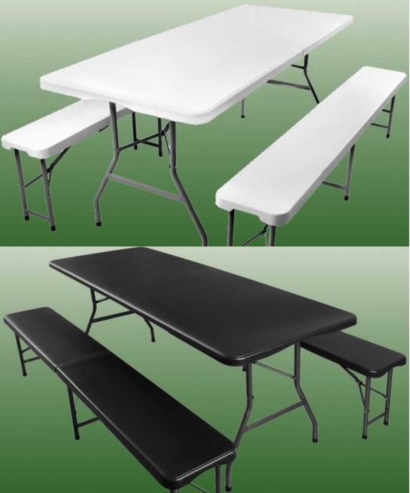 Стол с скамейками Стол + скамейки Складний садовий стіл + 2 лавки НОВІ