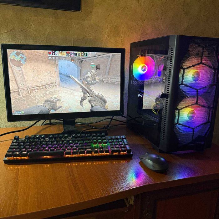 Игровой ПК RX 470 Компьютер Intel i7 8 ядер Стационарный блок 32GB ОЗУ