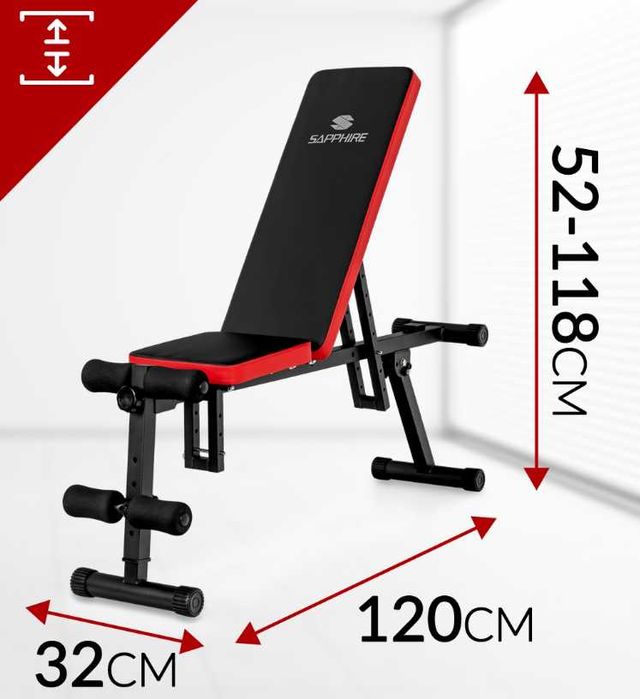 Składana ŁAWKA Ławeczka Treningowa Regulowana Do Ćwiczeń (OKAZJA)