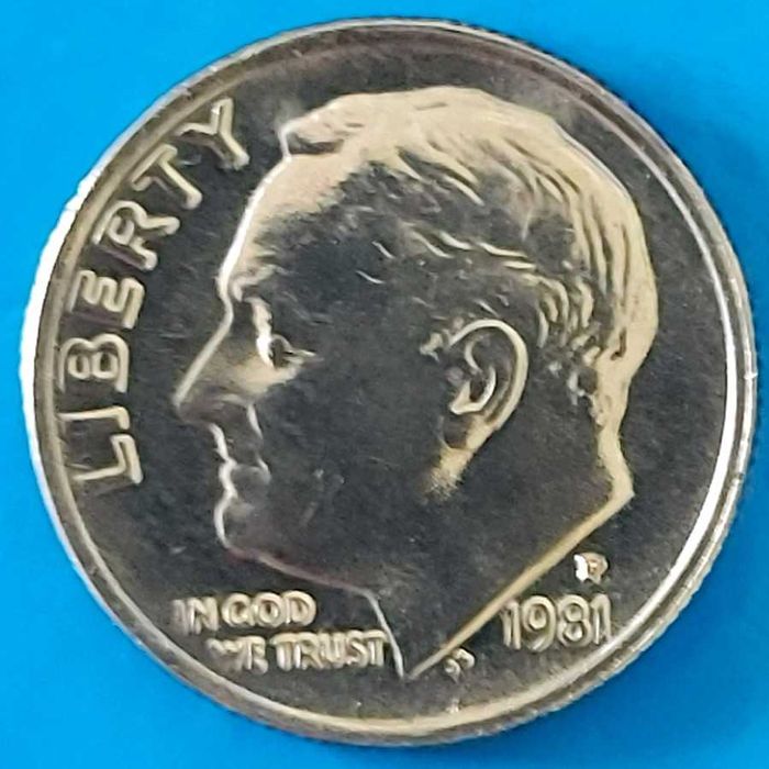 One Dime de 1981 *P*  dos USA Franklin Roosevelt