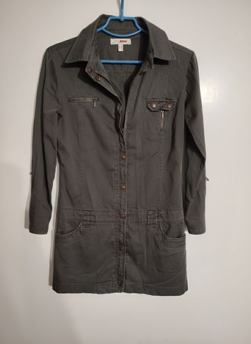 Платье-сафари Jennyfer в стиле Military / Хаки / Платье-пиджак  (М)