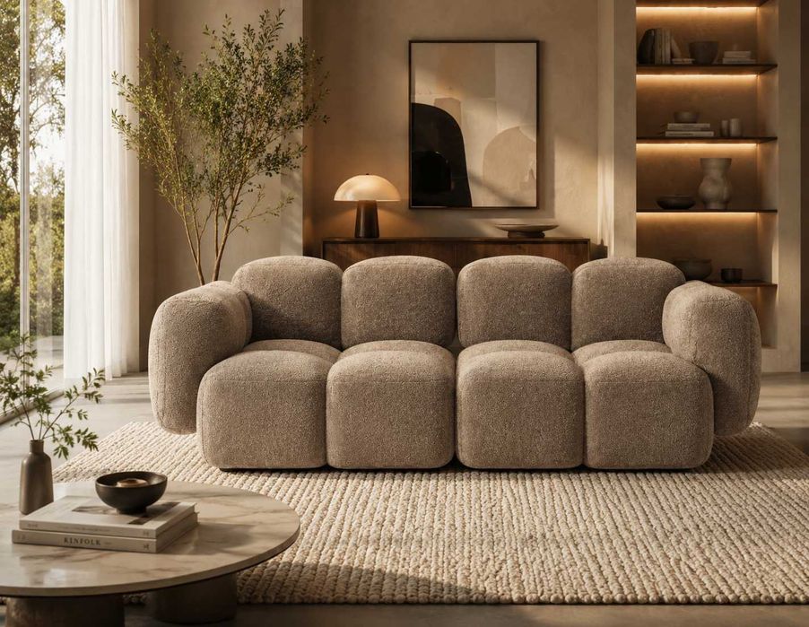 Sofa modułowa Teddy-Bouclé TAYLA W 230 x D 120 cm (2-osobowa)