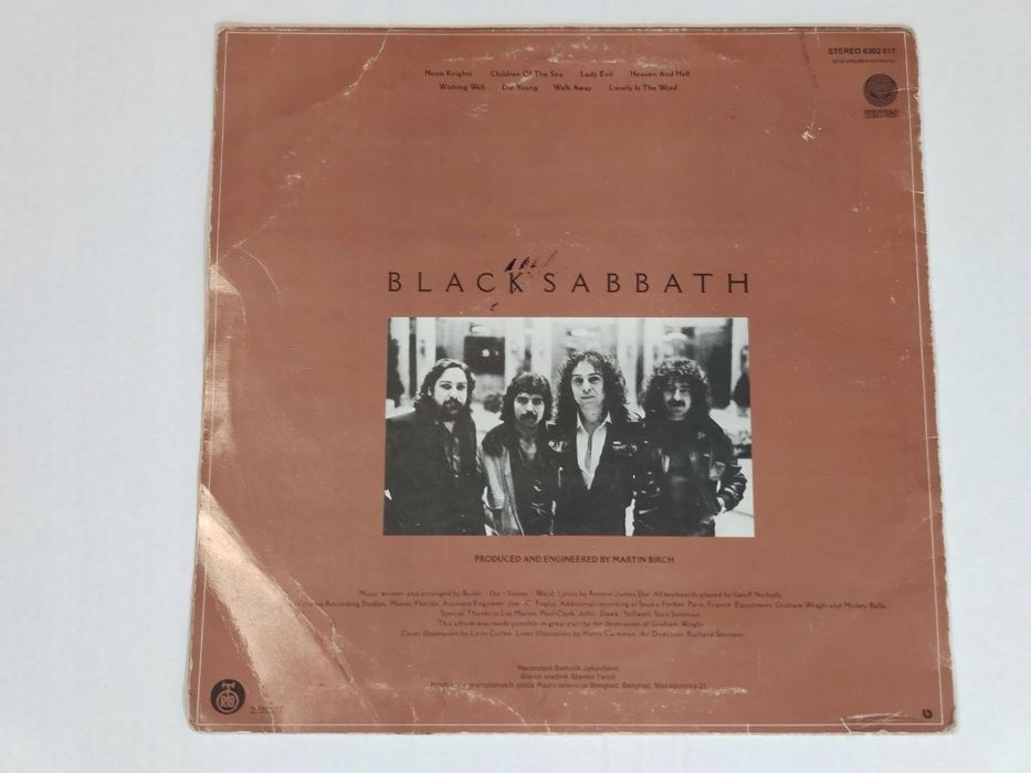 Black Sabbath – Heaven And Hell. Jugosławia. 1980. VG++