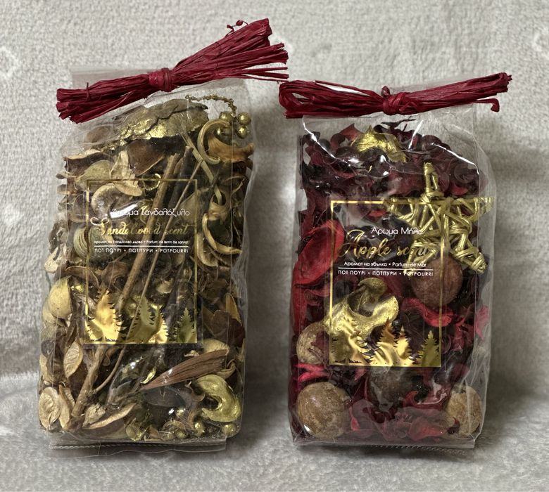 Ароматне саше для дому благовонія шишки пелюстки аромат дім декор