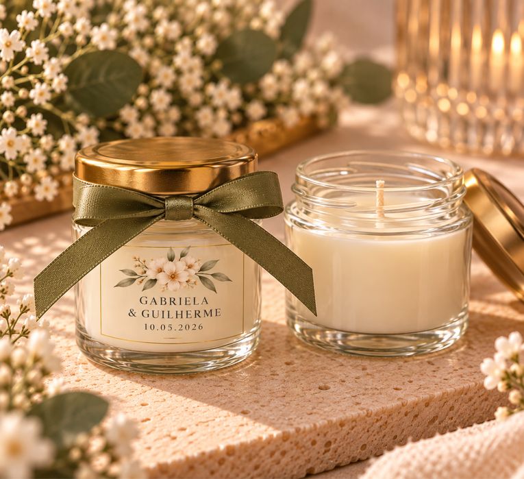 Lembranças de casamento – velas personalizadas