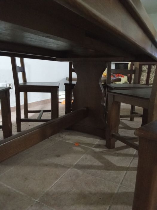 Mesa sala de jantar 1,20x2,50 + 12 cadeiras