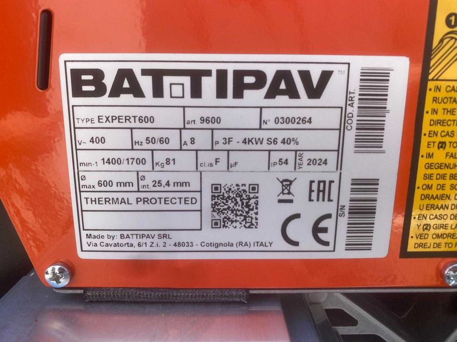 Piła Przecinarka budowlana 230/400V BATTIPAV EXPERT 600 cegieł pustaka