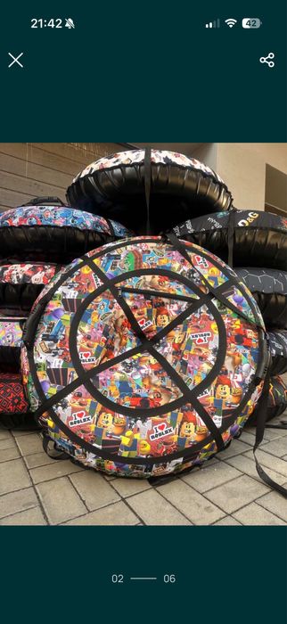 Міцні тюбінги тюби/ слизьке дно з камерою 100/120 см