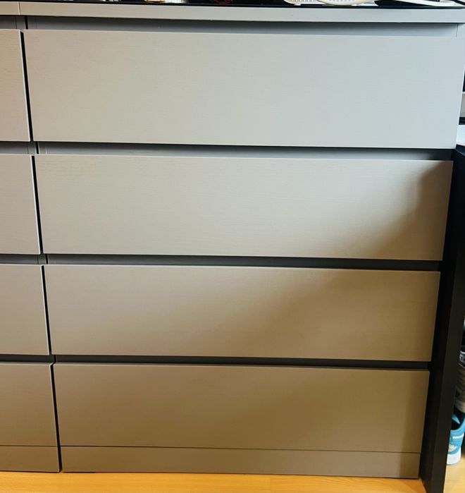 2 comodas MALM 80x100 + 2 tampos em vidro