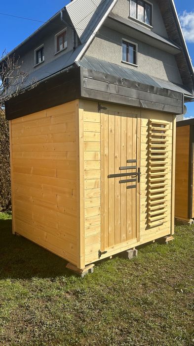 Nowoczesny domek ogrodowy, narzędziowy, sauna, drewniany. New design