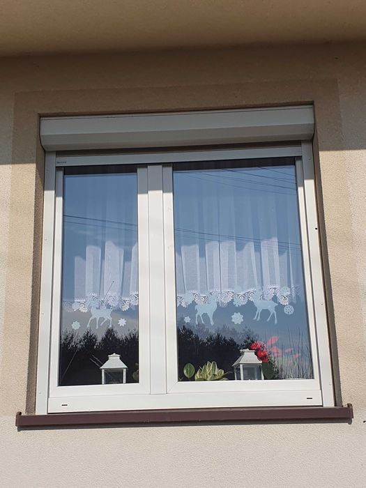 Okna drzwi balkonowe PCV białe 18szt  profil Rehau 2 szyby + rolety