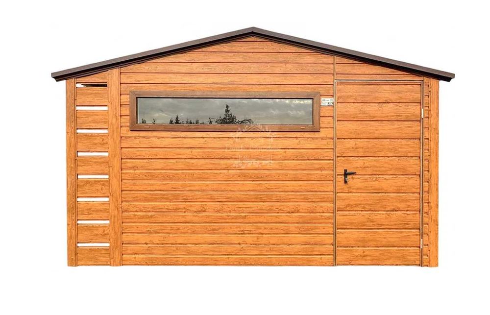 Schowek domek ogrodowy 3,5x3m  wiata 0,5m    dach dwuspadowy ID876