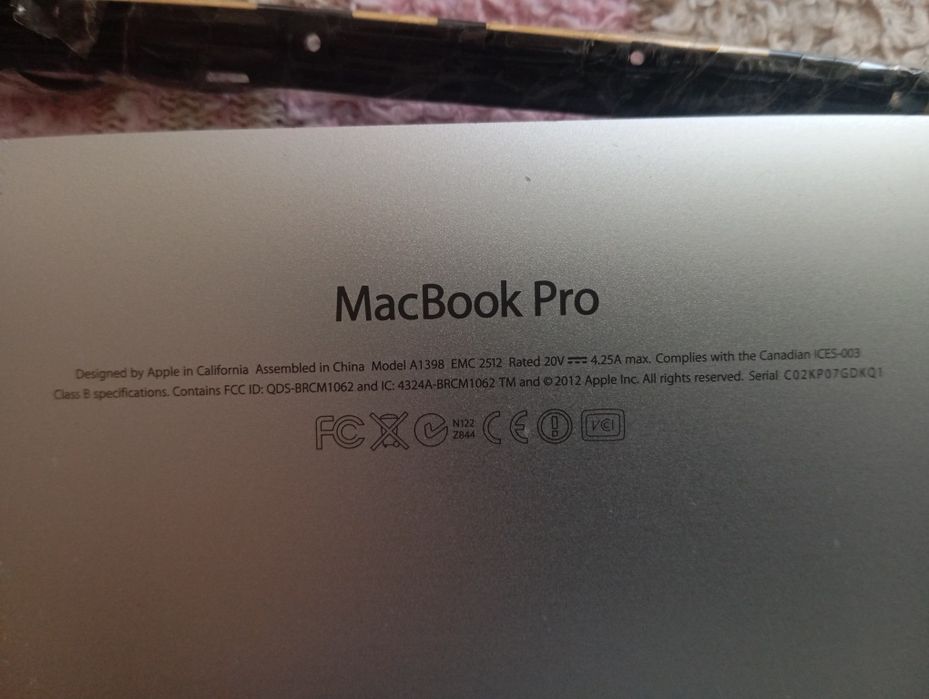 По запчастинам Мак A1398