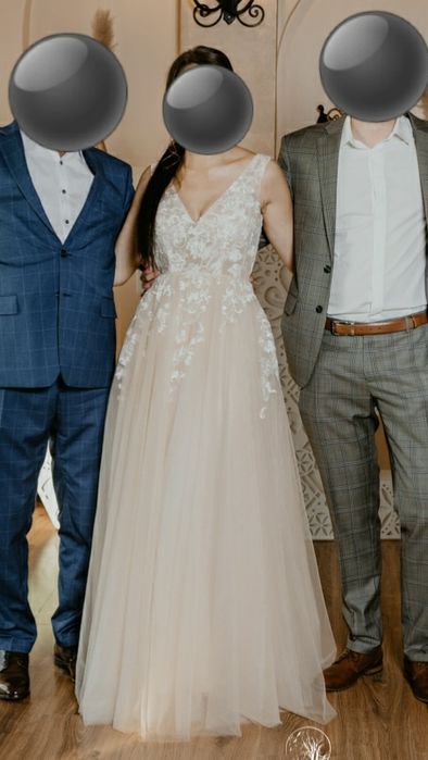 Sukienka ślubna - 36/38 - szampańska