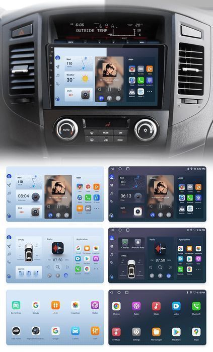 Radio Android 9” CarPlay Android Auto – Mitsubishi Pajero 4 PL