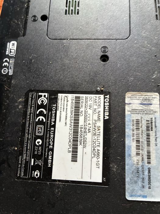 Toshiba Satellite A660-1GT na części