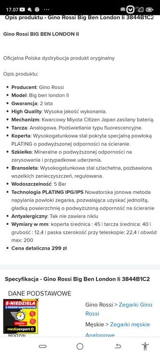 Zegarek męski Gino Rossi