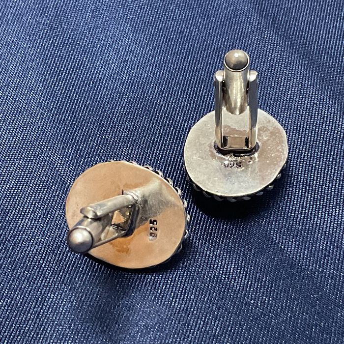 Botões de punho prata 925