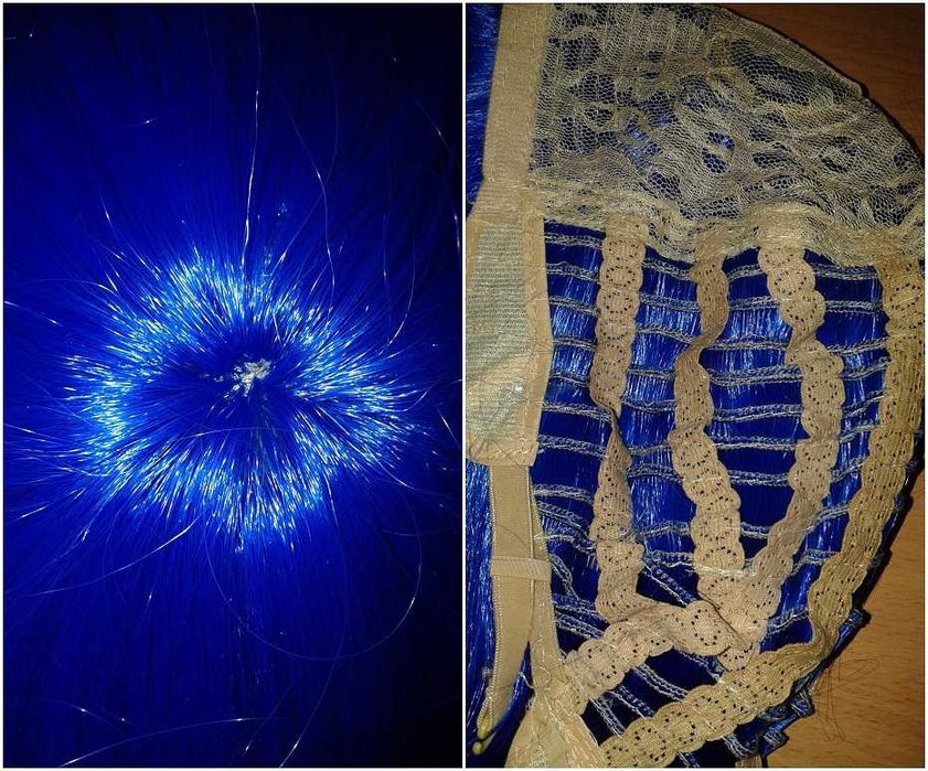 Niebieska Chabrowa prosta peruka z grzywką cosplay wig