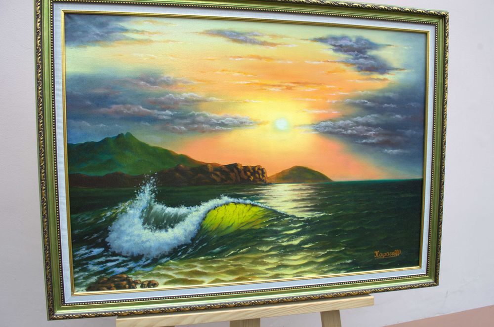 картина олією на полотні "Морська хвиля"