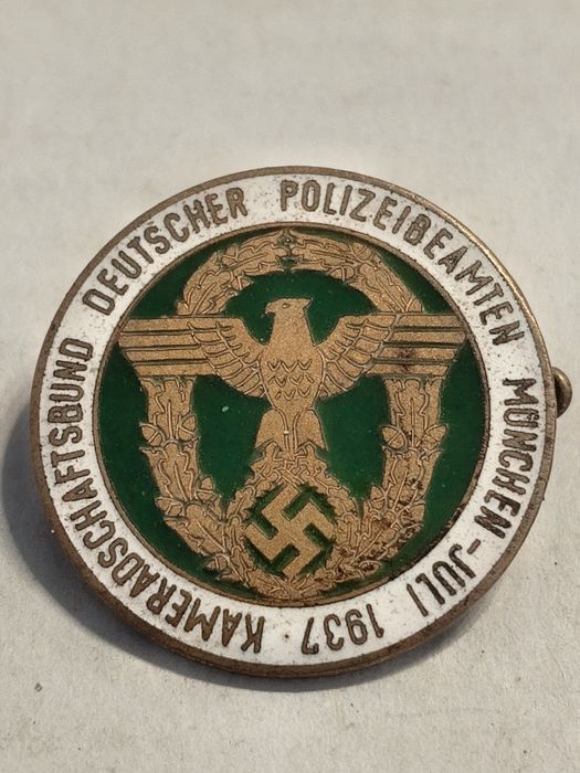 Militaria Trincheira PIN de associação dos policias alemães  de Munique 1937