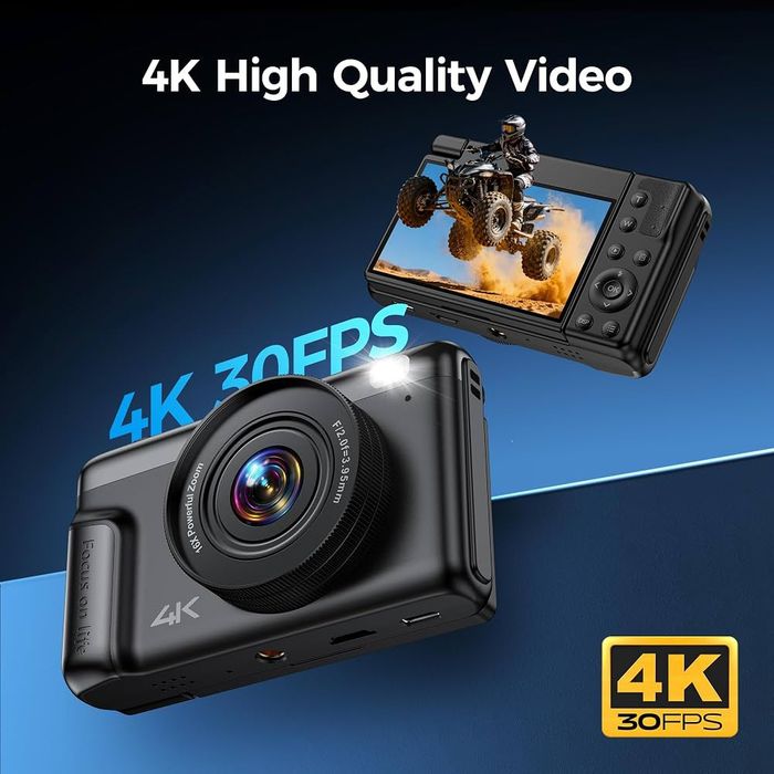 Câmera digital 4K com zoom potente de 16x