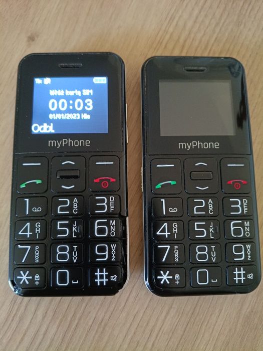 2 telefony myPhone dla seniora – jeden sprawny, drugi na części