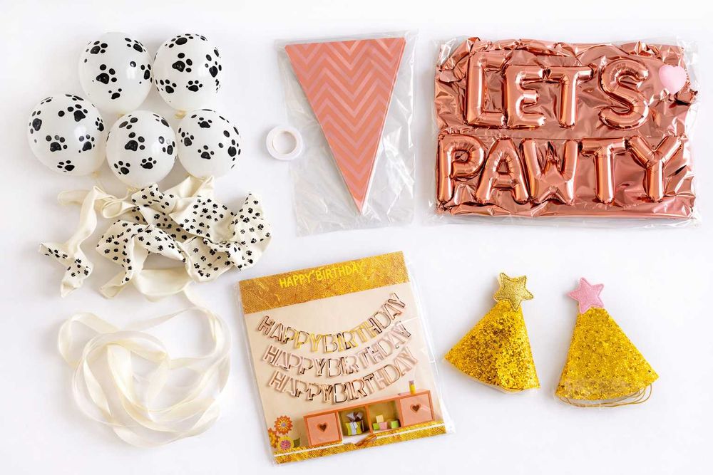 Набір для святкування у стилі Let’s Pawty Happy Birthday вечірка з лапками тваринною тематикою