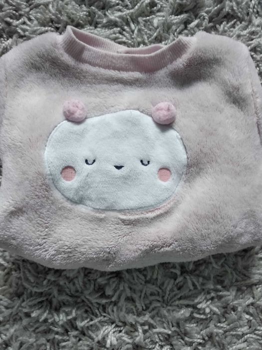 Sweter sweterek różowy ocieplany dziewczęcy 3 miesiące